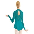 thumbnail image 3 of iiniim Women's Girls Turtleneck Long Sleeve Lace Figure Ice Skating Dress Ballet Dance Costume, 3 of 7