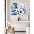 thumbnail image 6 of Blue White Floral Wall Art for Living Room,Canvas Picture Wall Decor for Bathroom Bedroom,Elegant Rustic Butterfly Botanical Painting Artwork for Office Kitchen Hallway Dining Room Home Decor 24"x32", 6 of 8