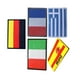 thumbnail image 3 of 5 piezas Natinal Banderas Parche Bordado Paño Pasta Deportes Decorativos Gancho y bucle Brazalete Insignia Accesorios (Grecia + España + Italia + Francia + Alemán), 3 of 5