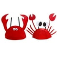 thumbnail image 2 of 1 Set 2pcs Lobster Crab Designed Party Decorative Hats Headwears for Decor (Red), 2 of 10