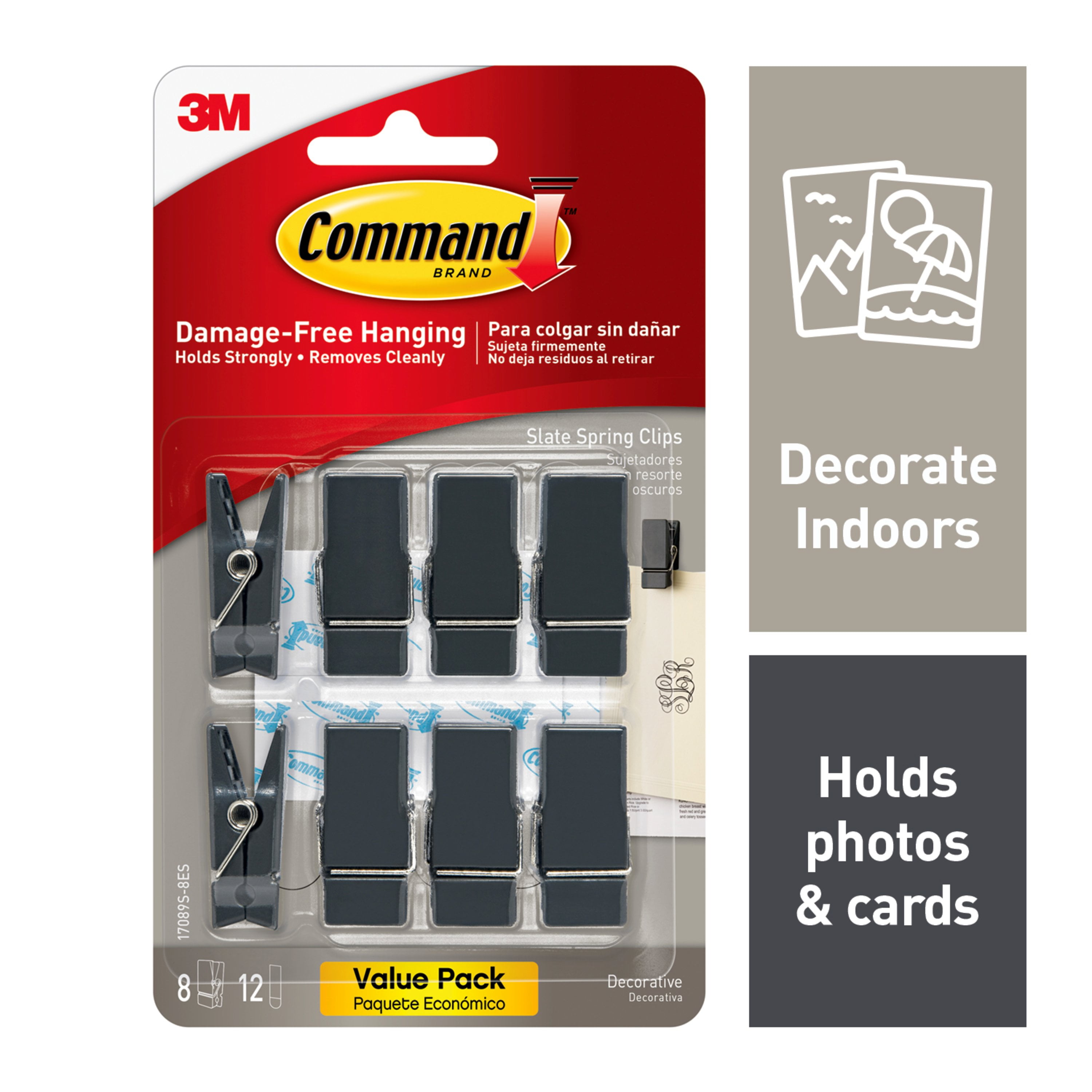 Command Slate Spring Clips Small 8 Clips 12 Strips Pack