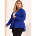 thumbnail image 2 of Blazer de talgrande pamujer con solacon muescas, dobladillo con volantes y péplum, paNavidad Azul brillante 4X, 2 of 5