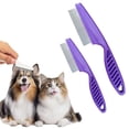thumbnail image 1 of HAYAN Multifunctional Pet Comb, 2 Pack Multifunctional Pet Comb, Fine-Tooth Stainless Grooming Massage Comb, Fine Magic Tear Stain Removal Comb for Knots Crust Floating Hair Tangle (Purple), 1 of 1
