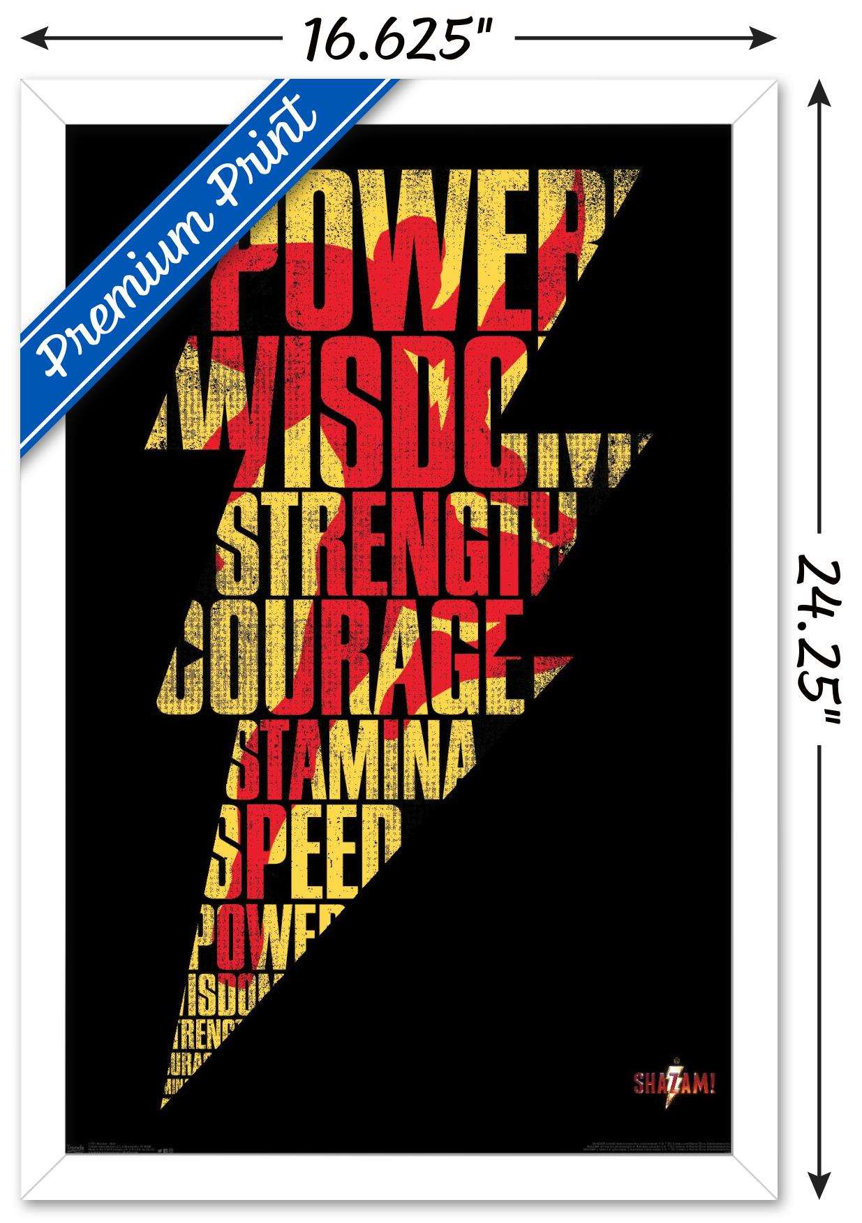DC Comics Movie - Shazam - Bolt Wall Poster, 14.725" x 22.375", Framed