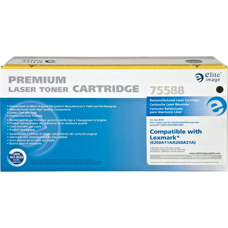 Elite Image Remanufactured Toner Cartridge - Alternative for Lexmark (E260A11A) - Laser - 3500 Pages - Black - 1 Each Elite Image Remanufactured Toner Cartridge - Alternative for Lexmark (E260A11A) - Laser - 3500 Pages - Black - 1 Each