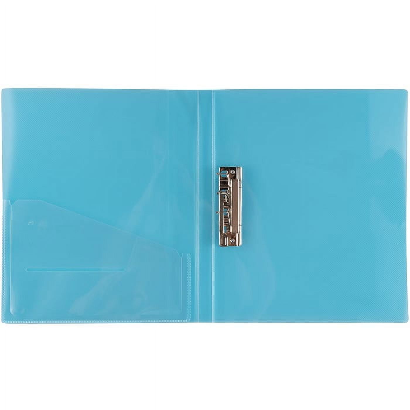 JAM Paper Plastic Clamp Binder, Blue, 0.75 inch, 1 Pack