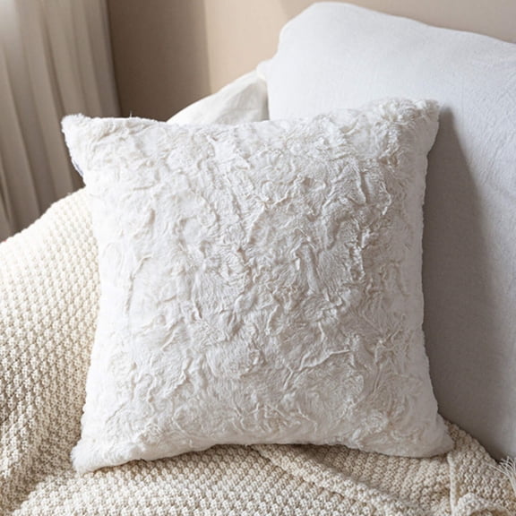 Pack of 2 Double sides furry throw pillow case and insert great to snuggle