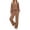 Brown, variant on QSXADF Fall 2 Piece Sweatsuits Women Casual Tracksuit Set Solid Collared Long Sleeve Elastic Waist Pocket Pants Set Daily Women Fall Winter Outfits