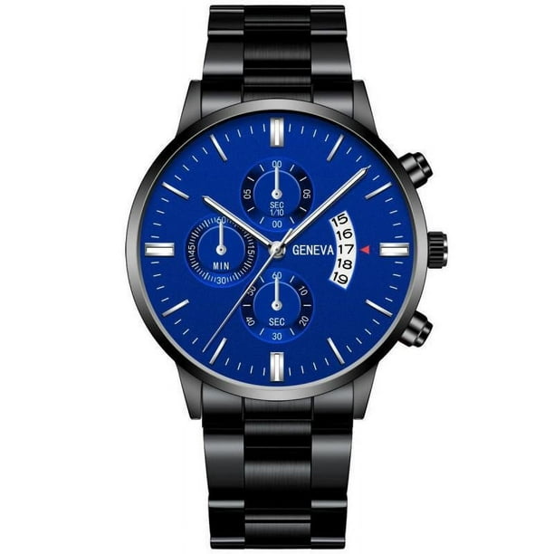 Reloj de pulsera de acero para hombre, reloj de cuarzo con calendario, para  negocios y ocio, reloj para hombre