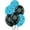Blue with Black, variant on PMU Balloons PartyTex 11in Premium Red and Black with All-Over Print Green Leaves Pack of 50