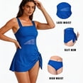 thumbnail image 6 of MecTo Women's Swimsuit 2 Piece Swim Suit High-Waisted Tummy Control Bathing Suit Tie Knot Skirt Top with Triangle Bottom Tankini Sets Blue S, 6 of 8