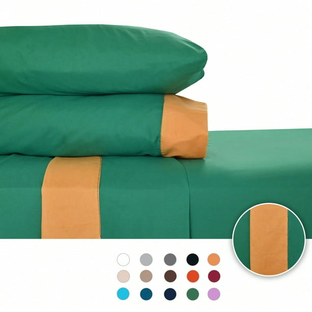Juego de Sábanas Individual 2800 Hilos Extra Suave Premium Cenefa Europea Soft Nature