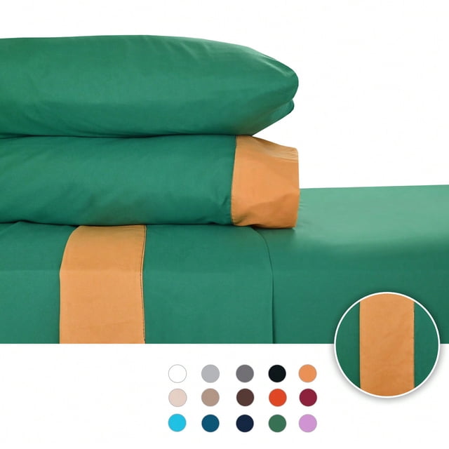 Juego de Sábanas Queen Size 2800 Hilos Extra Suave Premium Cenefa Europea Soft Nature