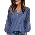 thumbnail image 4 of LIaqionyy Womens Long Sleeve Shirts Lace Tops Fall Fashion Outfits Business Casual Blouses Lightweight Sweater, 4 of 5