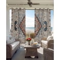 thumbnail image 6 of Traditional Tribes Blackout Curtains for Bedroom Living Room Darkening Curtains 84 Inch Length 2 Panels Set Boho Ethnic Tribal Floral Abstract Window Curtain Window Treatment Grommet Drapes 42"x84", 6 of 9