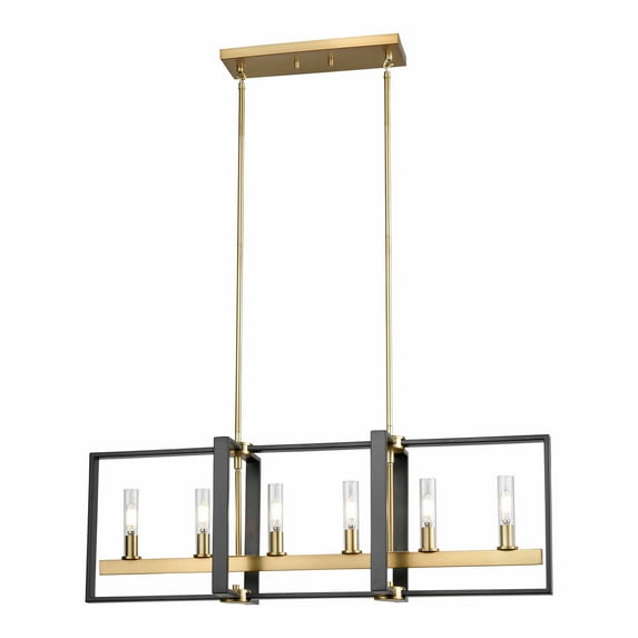 DVI Lighting DVP30202VBR+GRCL Six Light Linear Pendant Blairmore Venetian