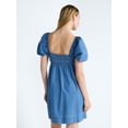 thumbnail image 3 of Free Assembly Women's and Women's Plus Puff Sleeve Peasant Mini Dress, Sizes XS to 4X, 3 of 5