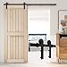 thumbnail image 3 of CCJH Sliding Barn Door Hardware Kit 7FT Track for Max 42" Wide Single Wood Door Easy Install, 3 of 4