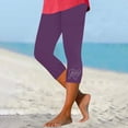 thumbnail image 2 of MSJUHEG legging capris Womens Leggings Soft Women's Joggers Running Workout Leggings Capri Leggings Capri Pants Stretch Tights Athletic Yoga Pants Athletic Lounge Yoga Pants Purple XXXL, 2 of 4