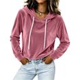 thumbnail image 3 of yillto Womens Sweatshirt Velvet Hoodies Long Sleeve Pullover Fashion Fall Winter Christmas Sweatshirts, 3 of 7