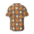 thumbnail image 4 of Goofa Squirrel And Maple Leaves Printed Men's Casual Short-sleeved Shirt,Lightweight Breathable Button-down,Summer Casual men's top,Versatile Fashion shirt-4X-Large, 4 of 7