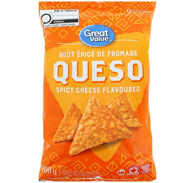 Croustilles de maïs goût épicé de fromage queso Great Value