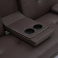 thumbnail image 5 of 67" Folding Sofa Bed with Adjustable Backrest and Silver Metal Legs, Modern Leather Multifunctional Double Sofa Bed with Coffee Table in the Middle for Living Room Bedroom, Brown, 5 of 9