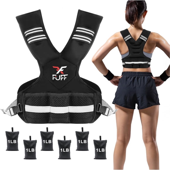 Chaleco pesado FUFF ajustable de 2 a 4,5 kg para mujeres y hombres