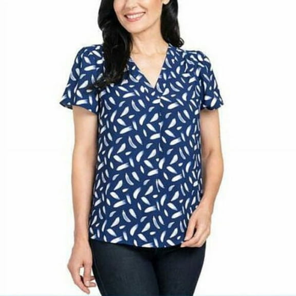Hilary Radley Womens V-Neck Blouse