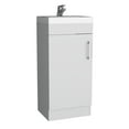 thumbnail image 2 of Madrid 16" Bathroom Vanity Single Door,Resin Sink and Faucet White,White Particle Board Bath Faucets Bathroom Vanities, 2 of 7