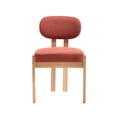 thumbnail image 5 of PORKISS Upholstered Dining Chairs Set of 2, Mid-Century Kitchen Chairs with Solid Wood Legs and Cushioned Wingback for Kitchen, Dark Orange, 5 of 9