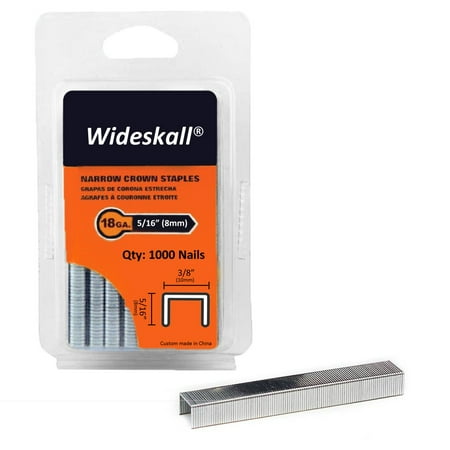 Heavy Duty Wide Crown Staples - Wideskall® 1000 Pcs Heavy Duty Steel Crown Narrow Staples 5/16