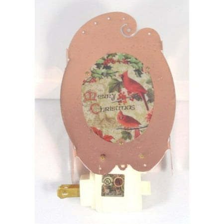 

Nantucket Home Merry Christmas Cardinals Copper Nightlight