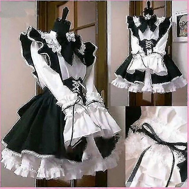 Women Maid Outfit Anime Dress Apron Dress Lolita Dress Men Cafe Costume Cosplay