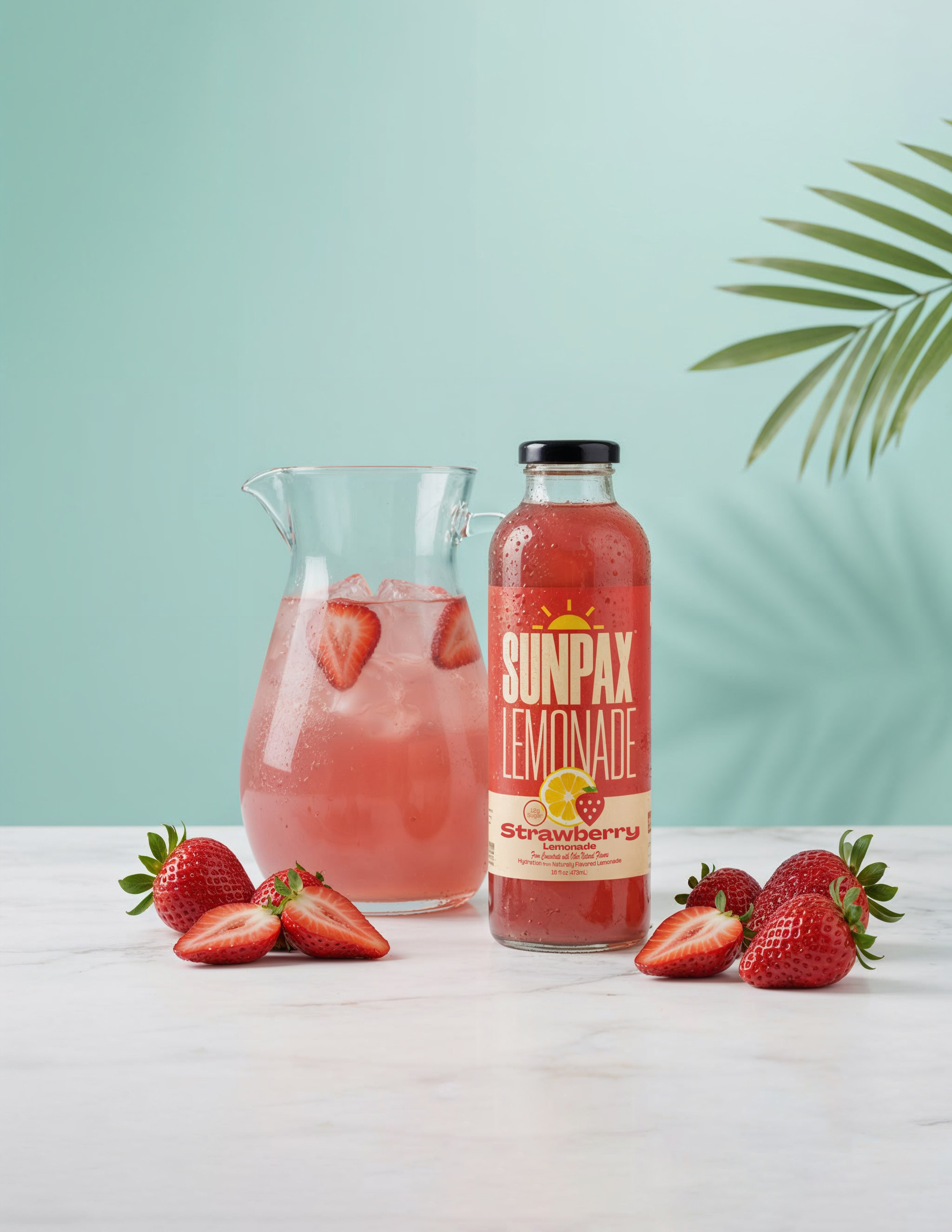 Sunpax Non GMO, All Natural Juice, Strawberry Lemonade, 16 fl oz