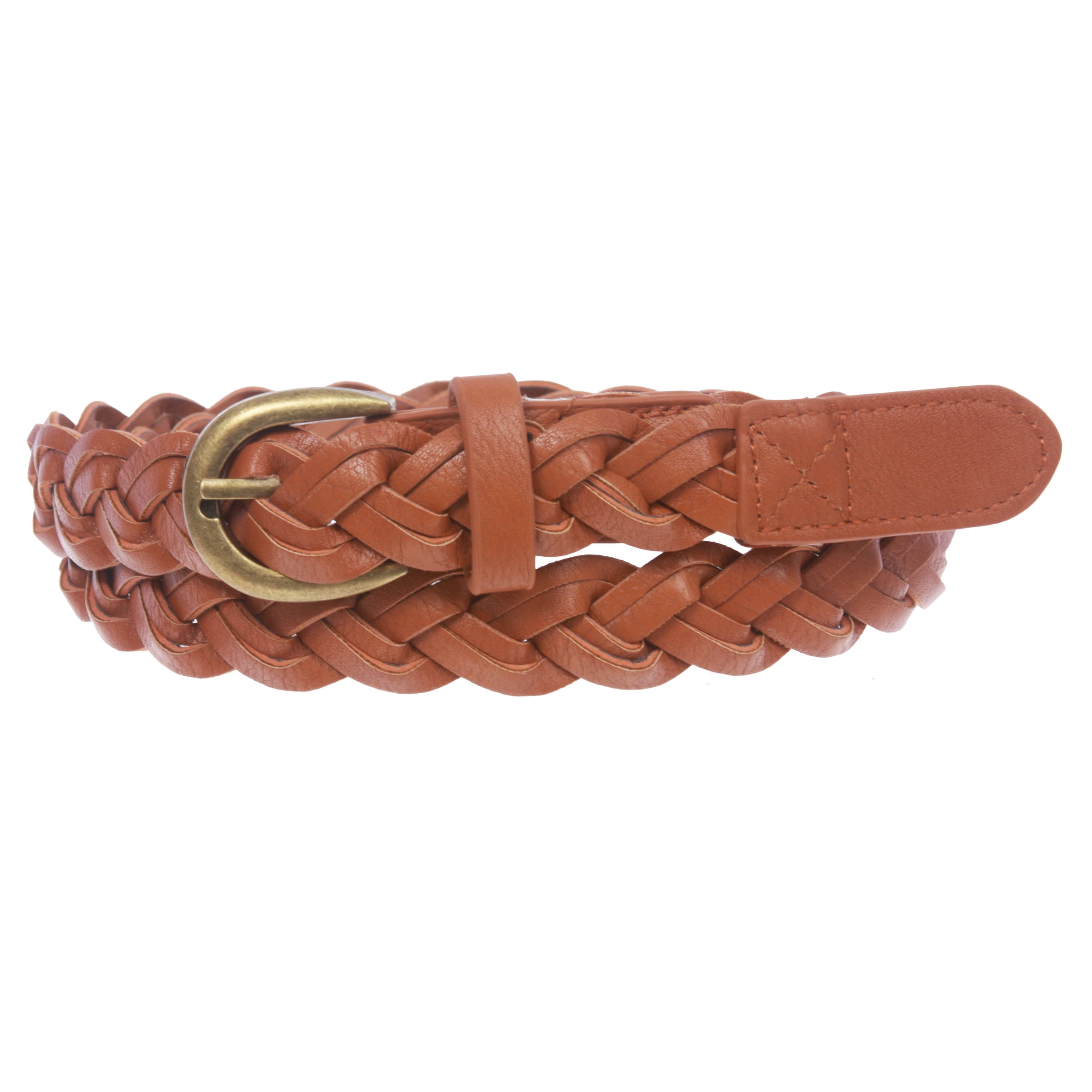 Women's 1 Skinny Narrow Braided Woven Non-Leather Vintage Belt 
