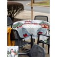thumbnail image 4 of Outdoor Tablecloth with Umbrella Hole and Zipper, Blue Gnomes Christmas Square Table Cloth 60x60 Inch Waterproof Tablecloth, Xmas Tree Snowflake Winter Holiday Picnic Table Cover for Patio Camping, 4 of 7