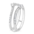 thumbnail image 2 of Oryn Jewel 1.6 Ct Round Cut Lab Created Diamond Bridal Stacking Band - 14K White Gold Plated Band for Her - Double Enhancer Style Sterling Fine Wedding Band - Wedding Proposal Band for Her, 2 of 2