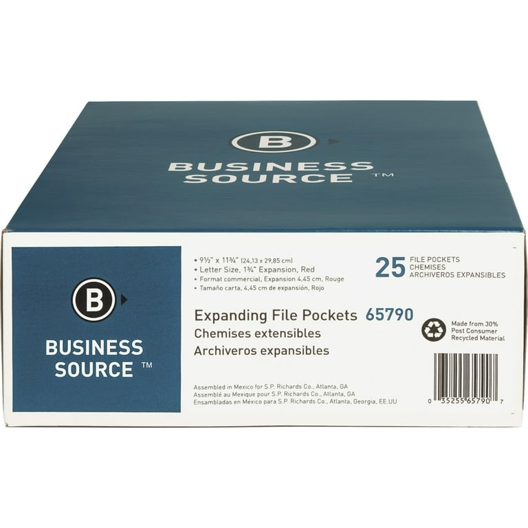 Business Source Straight Tab Cut Letter Recycled File Pocket - 8 1/2 Business Source Straight Tab Cut Letter Recycled File Pocket - 8 1/2