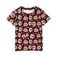 thumbnail image 3 of Odeerbi Toddler Boys Girls Christmas T-shirt Christmas Print Casual Short Sleeve Tops Shirt Toddler Clothes Brown, 3 of 4
