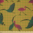 thumbnail image 2 of Ambesonne Jungle Cartoon Fabric by the Yard Microfiber, Folk Ornate Birds, 2 Yards, Amber Hot Pink Emerald, 2 of 2