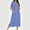 Blue, variant on Women Zip Front Nightgown Short Sleeve Plaid Sleep Dress Soft Cotton Loungewear Long Housecoat with Pockets