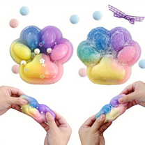 Colorful Cat Paw Squeeze Toy, Cat Paw Squishy Toys for Christmas&Valentine's Party Favors, Cute Squishy for Kid's Birthday