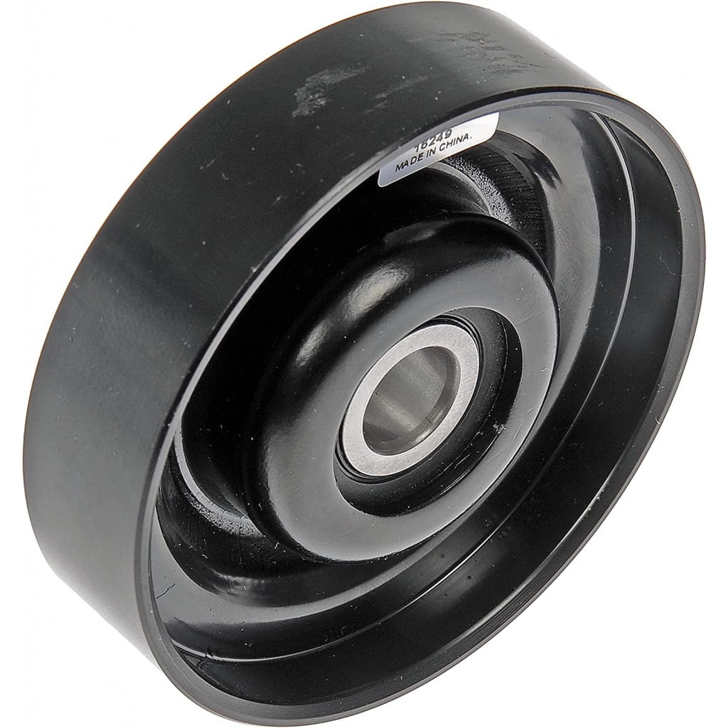KarParts360 For Hyundai Accent 1995-2011 Idler Pulley | Steel | Black | Grooved Belt | Standard Grade | 1 Mounting Hole | 1 Pulley Bearing | Replacement For 231292D520, 231292D530