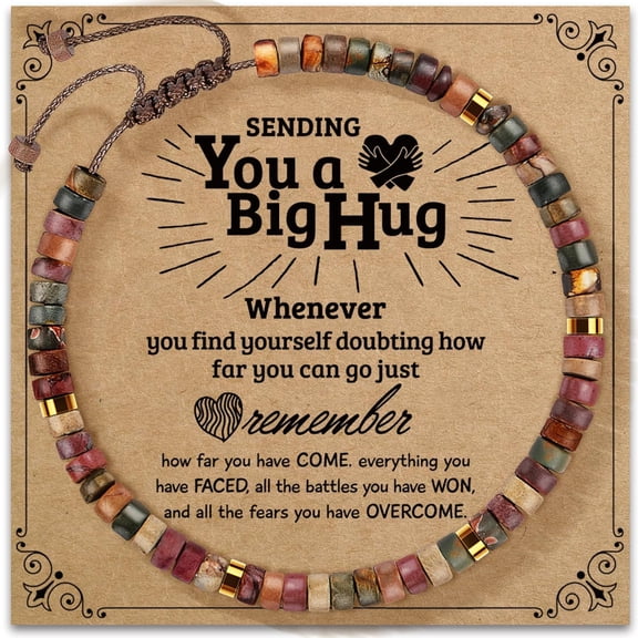 Inspirational Gifts Bracelets for Women: Mothers Day Birthday Gifts for Mom Women Friends Sister - Healing Natural Stone Beads Bracelets Thinking of you Get Well Soon Gift for Women