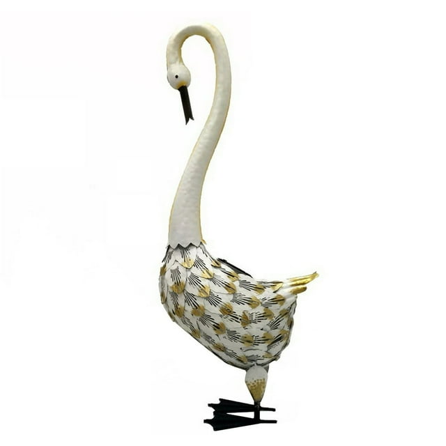 Wrought Iron Animal Painted Peacock Garden Statues With Solar Lights For Courtyard Balcony Decor