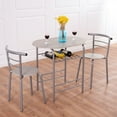 thumbnail image 1 of Costway 3 Piece Dining Set Table 2 Chairs Bistro Pub Home Kitchen Breakfast, 1 of 9