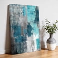 thumbnail image 3 of Canvas Wall Art Turquoise Grey Canvas Art Print Abstract Graffiti Pictures Wall Decor for Living Room Bedroom Artwork Decorations Stretched Framed Ready to Hang 8"x10", 3 of 9