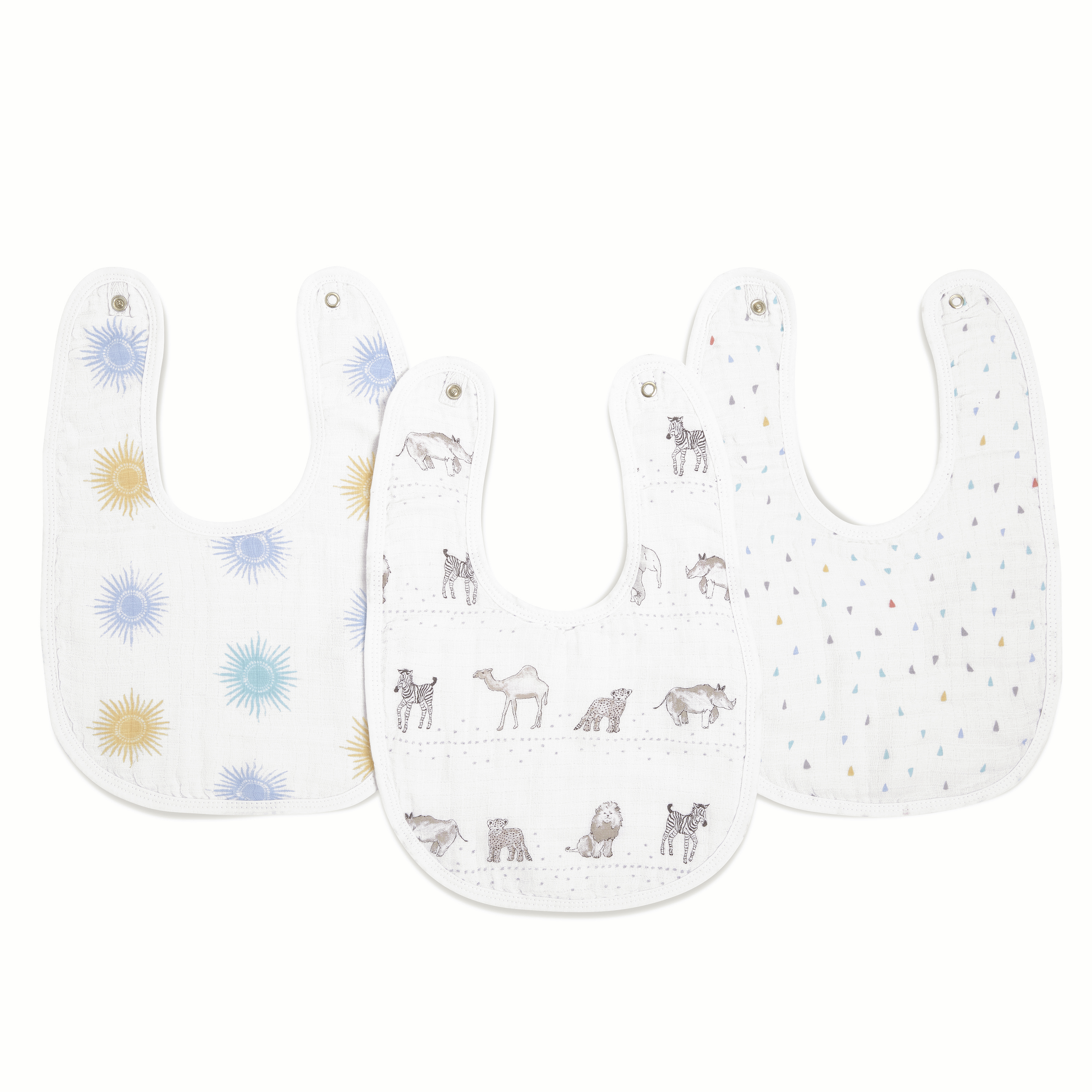 aden + anais 100% Cotton Muslin Feeding Baby Bib, 3pk Unisex