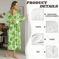 thumbnail image 6 of Xoenoiee Green Shamrock Music Note Print Womens Nightgown Long Sleeve Full Length Night Dress Sleepwear St. Patrick's Day Soft Pajama Dress Button Down Mumu Dresses Plus Size, Size 3XL, 6 of 7